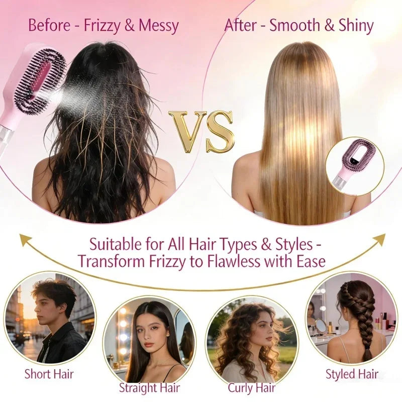 2in1 Sprayer Comb Detangling Scalp Massage Hairbrush with Spray Bottle Essential Oil Water Mist Spray Brush Anti-static Autumn