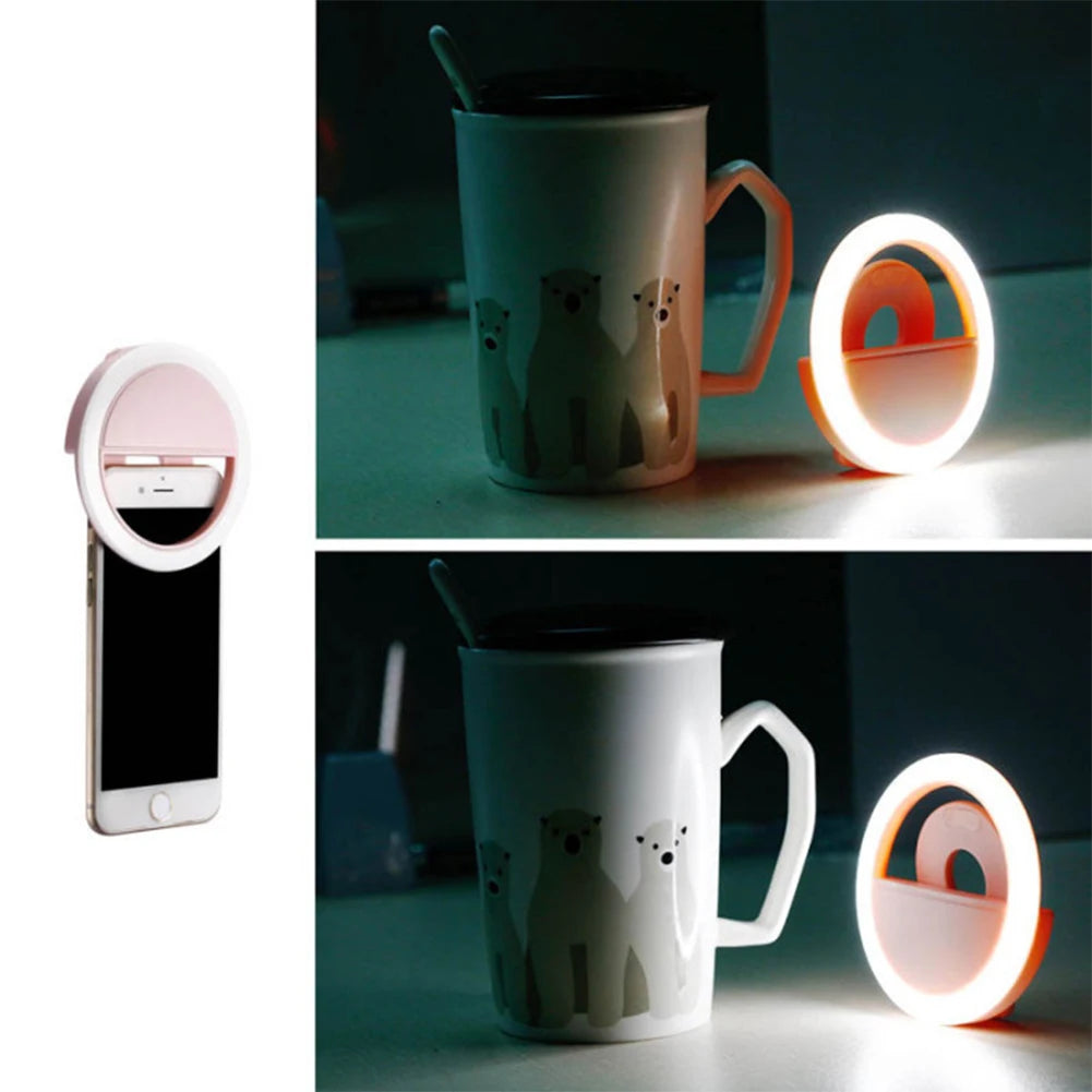 Led Selfie Ring Light Mobile Phone Lens LED Selfie Lamp Ring for IPhone Samsung Xiaomi Huawei Phone Selfie Clip Light Accessorie