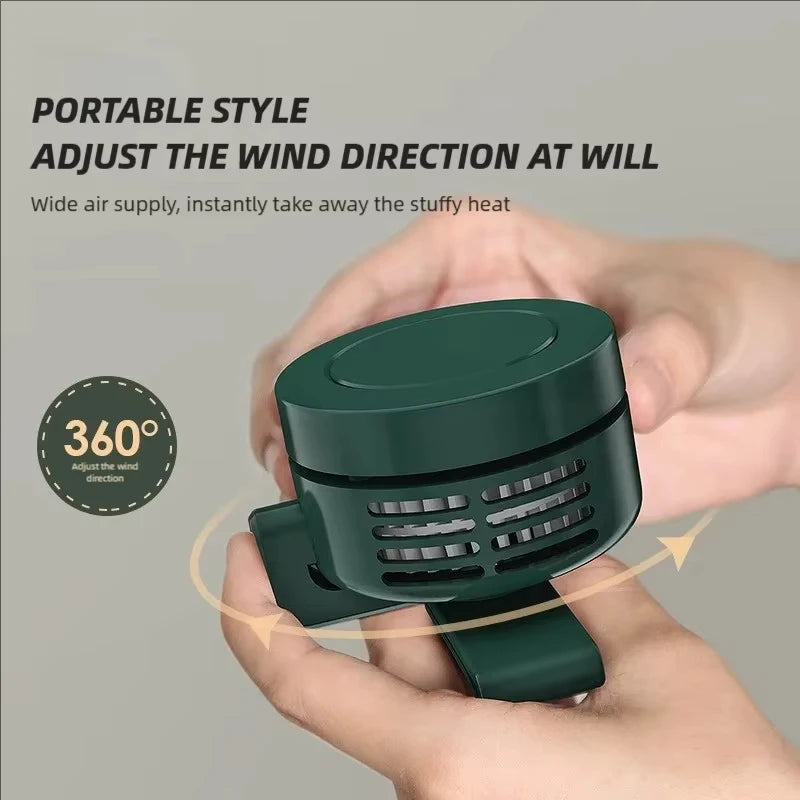 Portable Mini Clip Fan With 3 Speed Bladeless Electric Cooling Fan Hanging Neck Waist Fan USB Rechargeable For Outdoor Sports