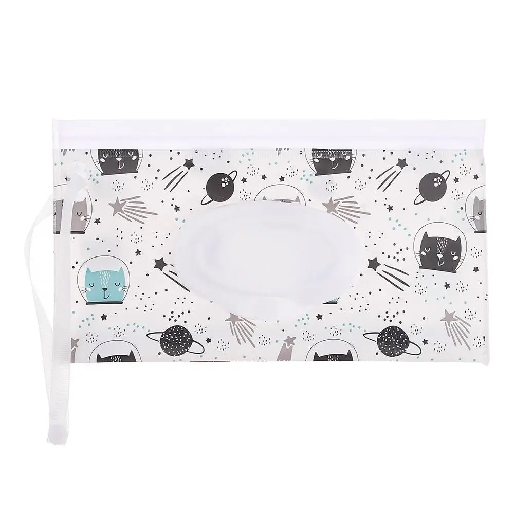 EVA Wet Wipes Bag Portable Wipes Pouch Flip Cover Snap-Strap Holder Case Refillable Useful Tissue Box Stroller Accessories