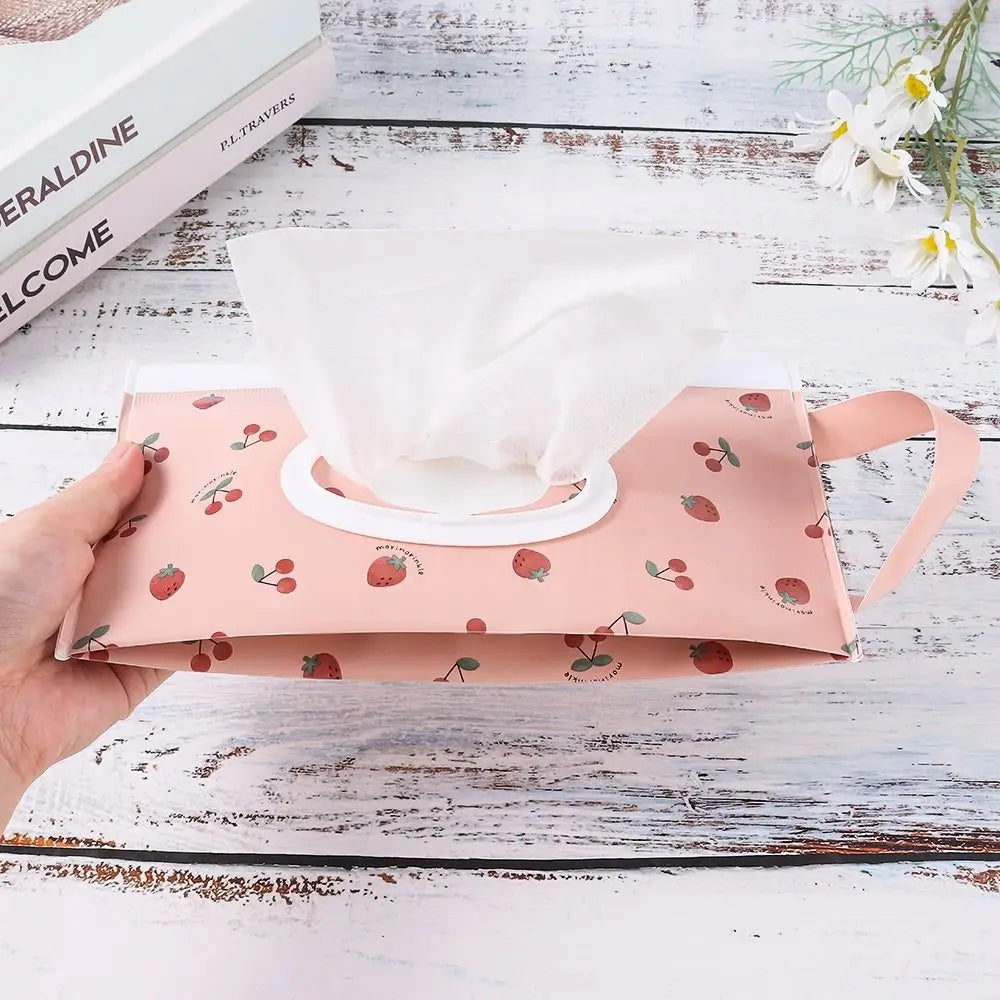 EVA Wet Wipes Bag Portable Wipes Pouch Flip Cover Snap-Strap Holder Case Refillable Useful Tissue Box Stroller Accessories