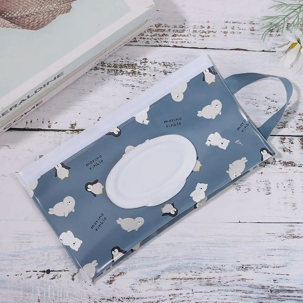 EVA Wet Wipes Bag Portable Wipes Pouch Flip Cover Snap-Strap Holder Case Refillable Useful Tissue Box Stroller Accessories