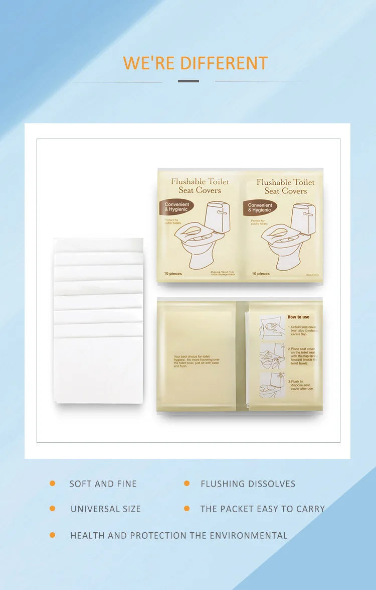 Packing 10 Pieces Disposable Water Disposable Toilet Cushion Travel Toilet Paper Public Toilet Cushion Convenient Pack