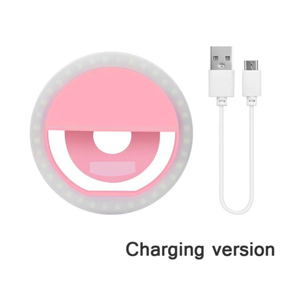 Led Selfie Ring Light Mobile Phone Lens LED Selfie Lamp Ring for IPhone Samsung Xiaomi Huawei Phone Selfie Clip Light Accessorie