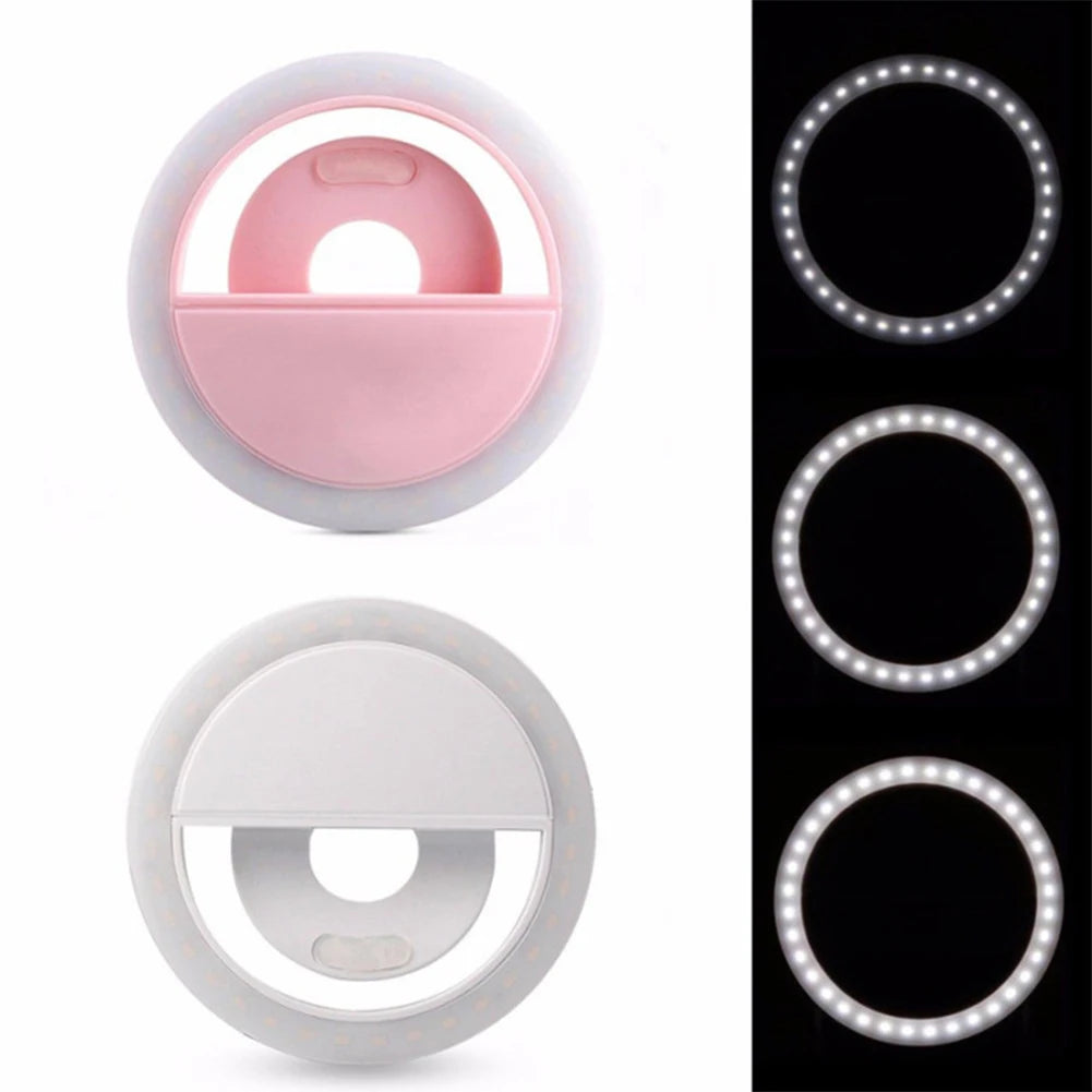 Led Selfie Ring Light Mobile Phone Lens LED Selfie Lamp Ring for IPhone Samsung Xiaomi Huawei Phone Selfie Clip Light Accessorie